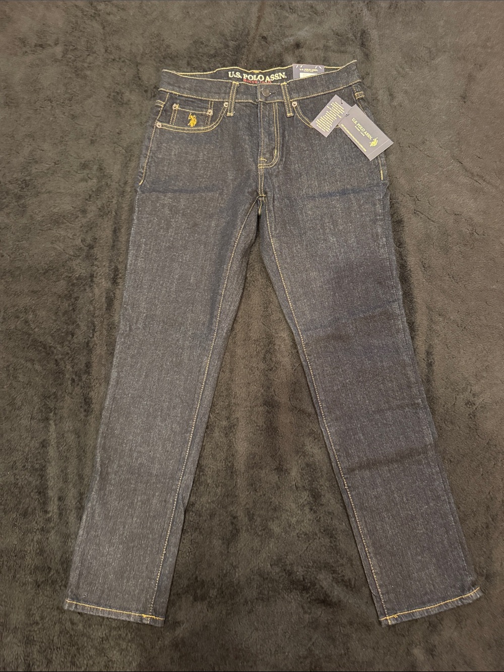 U.S. Polo Assn. Dark Indigo Jeans with Gold Stitching